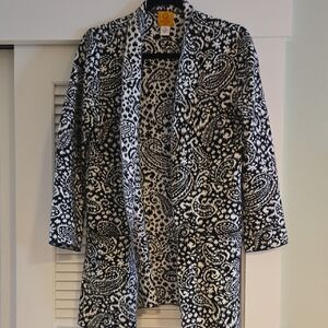 Ruby Rd. Black and White Paisley Blazer
